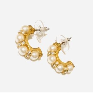 Pearl earrings with crystals Boutique jewelry NEW